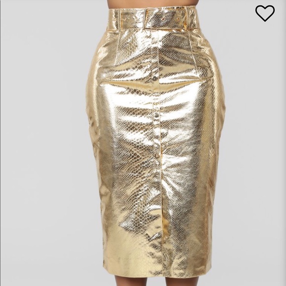 Fashion Nova Dresses & Skirts - Very stylish Gold  skirt from Fashion Nova